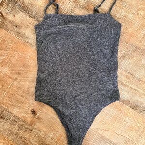 NEW Forever 21 Sparkly Gray bodysuit